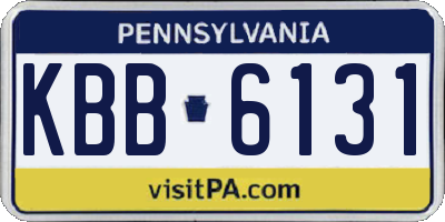PA license plate KBB6131