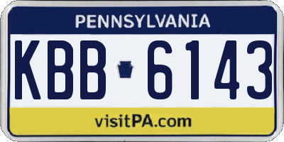 PA license plate KBB6143