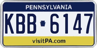 PA license plate KBB6147