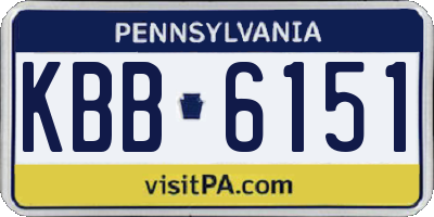 PA license plate KBB6151