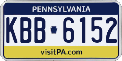 PA license plate KBB6152