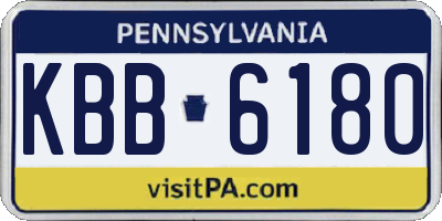 PA license plate KBB6180