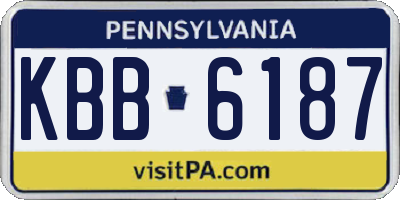 PA license plate KBB6187