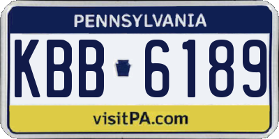 PA license plate KBB6189