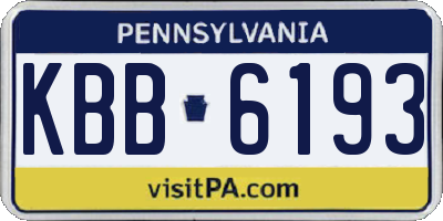PA license plate KBB6193