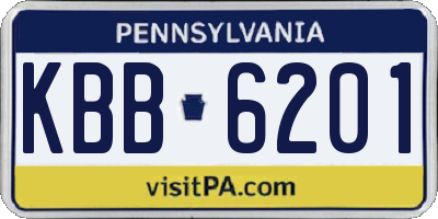PA license plate KBB6201