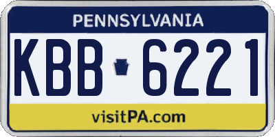PA license plate KBB6221