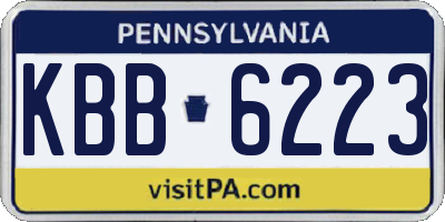 PA license plate KBB6223