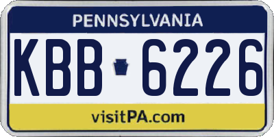 PA license plate KBB6226