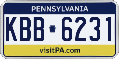 PA license plate KBB6231
