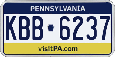 PA license plate KBB6237