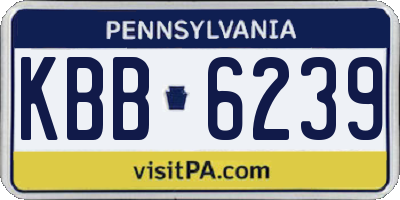 PA license plate KBB6239