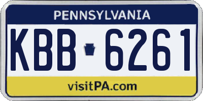 PA license plate KBB6261