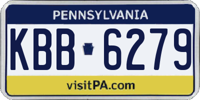 PA license plate KBB6279