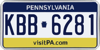 PA license plate KBB6281