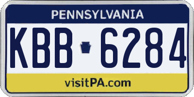 PA license plate KBB6284