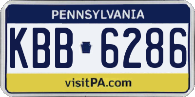 PA license plate KBB6286