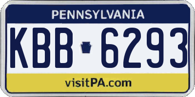 PA license plate KBB6293