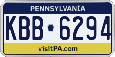 PA license plate KBB6294