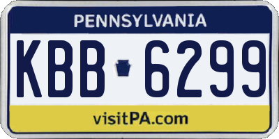 PA license plate KBB6299