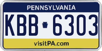 PA license plate KBB6303