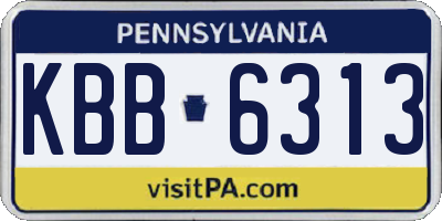 PA license plate KBB6313