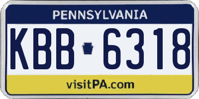 PA license plate KBB6318