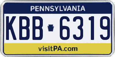 PA license plate KBB6319