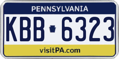 PA license plate KBB6323