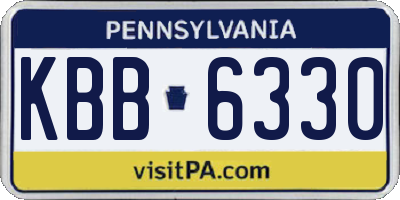 PA license plate KBB6330