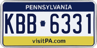 PA license plate KBB6331