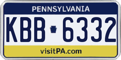 PA license plate KBB6332