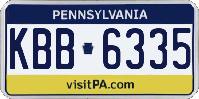 PA license plate KBB6335