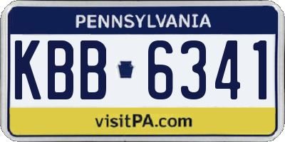 PA license plate KBB6341