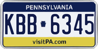 PA license plate KBB6345