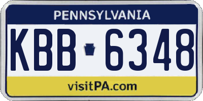 PA license plate KBB6348
