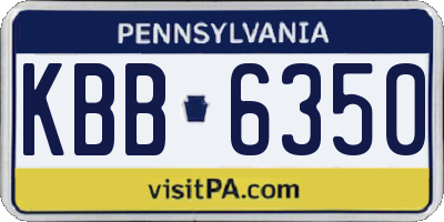 PA license plate KBB6350