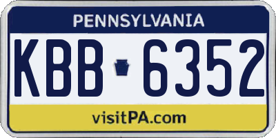 PA license plate KBB6352