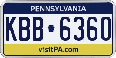 PA license plate KBB6360