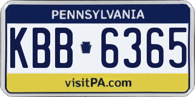 PA license plate KBB6365