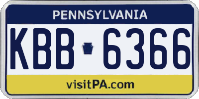 PA license plate KBB6366