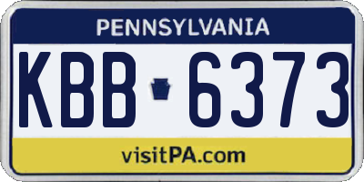 PA license plate KBB6373