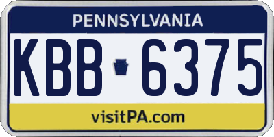 PA license plate KBB6375