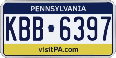 PA license plate KBB6397