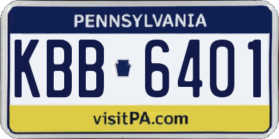PA license plate KBB6401
