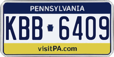 PA license plate KBB6409