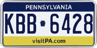 PA license plate KBB6428