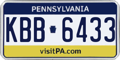 PA license plate KBB6433