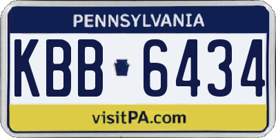 PA license plate KBB6434