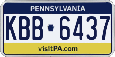 PA license plate KBB6437